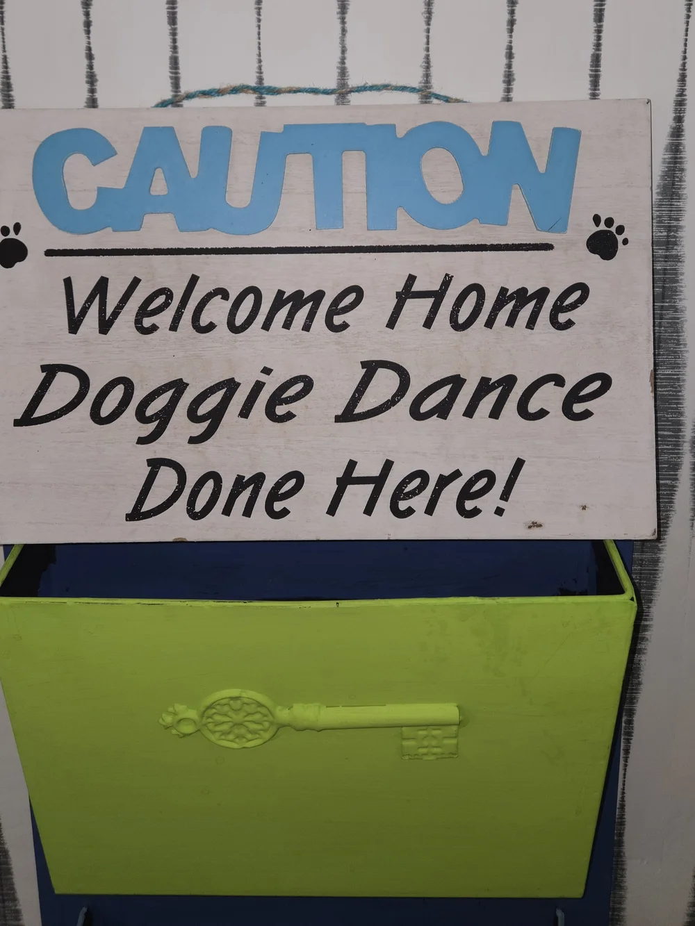 Doggie Dance Welcome Home Wooden Dog Sign – “Caution” Pet Wall Decor